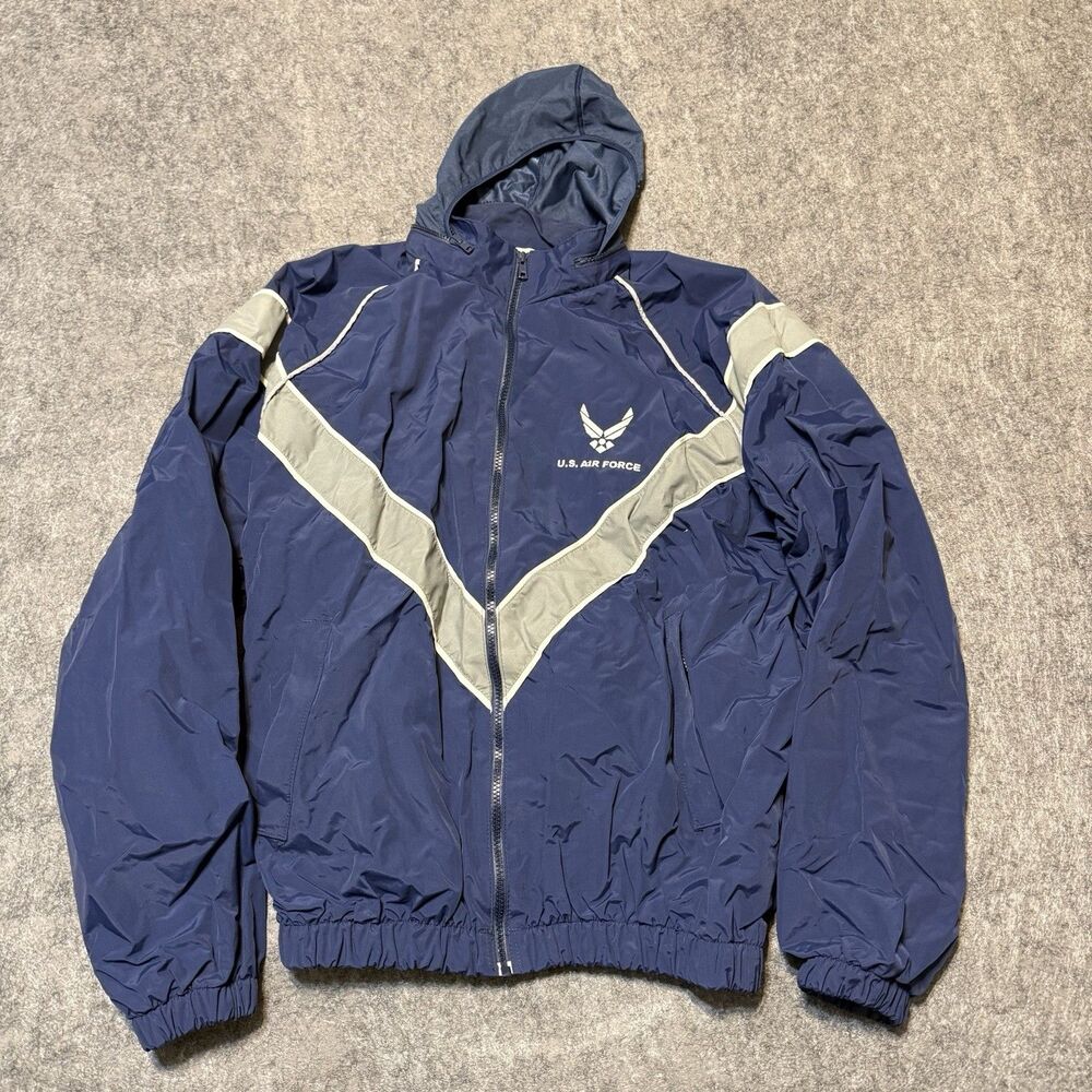 US Air Force PTU Jacket Large Regular Skilcraft Blue Reflective Windbreaker